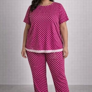 Secret Treasures Pink Polka Dot Pajama Set